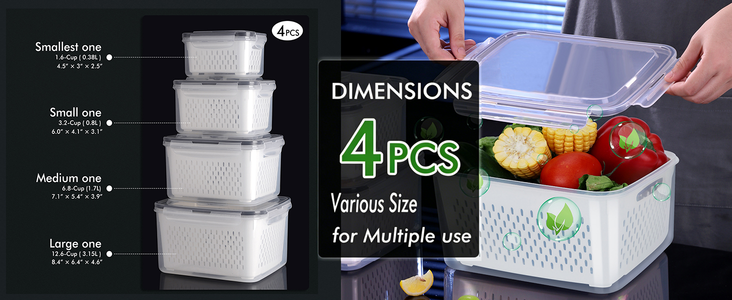 fruit storage container set for freezer dishwasher safe leak proof