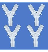 Quickun 1/2" Hose Barb Fitting Equal Barbed Y Shaped 3 Way Plastic Joint Splicer Mender Adapter U...