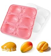 3D Mango Silicone Mold for Mousse, 6-Cavity Fruit Pudding Mango Mold for Baking Pastry, Non-Stick...