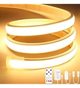 Lamomo COB LED Strip Lights Pro, 16.4Ft Warm White Dimmable Self-Adhesive Led Rope Light with Rem...