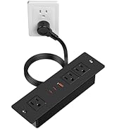 Recessed Power Strip with 45W USB-C Fast Charging, HEZI Furniture Drawer Outlet Plug in 3 Outlets...