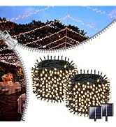 OZS 2PK 200LED Multicolor Solar Christmas Lights Outdoor Waterproof, Solar String Lights for Outs...
