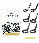 FishTrip Micro Fishing Rod Guides and Tips,26pcs/130pcs Baitcasting Rods Black Micro Guide Tip Re...