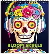FUNLAVIE Halloween Coloring Book for Adults: Spooky Sugar Skulls and Flowers Patterns for Mindful...