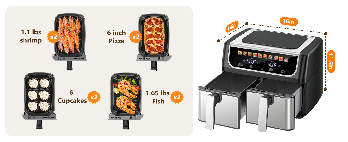 OLIXIS Dual Basket Air Fryer
