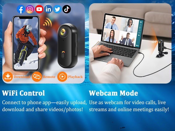 Thumb Size Snap Cam with Waterproof Case,Wearable Sports Snapcam,Motorcycle Camera,Snapcam
