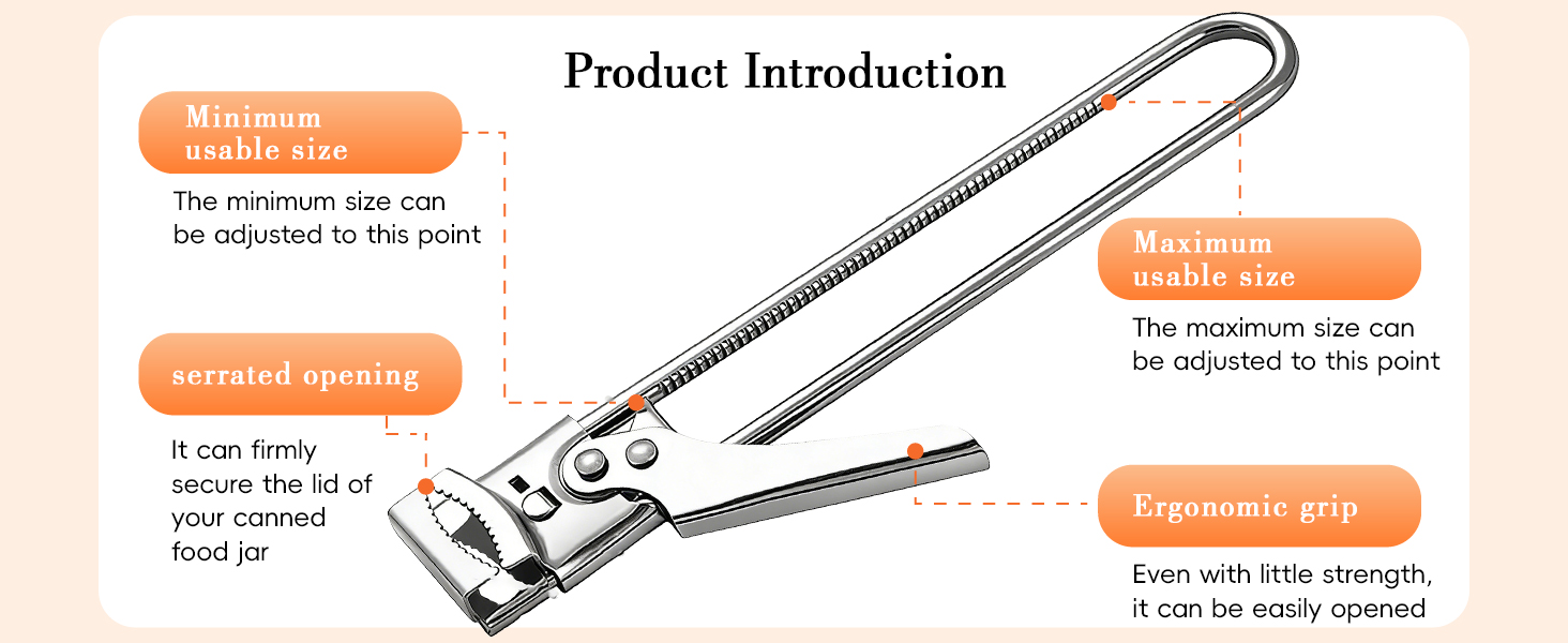 2PCS Adjustable Stainless Steel Jar Opener