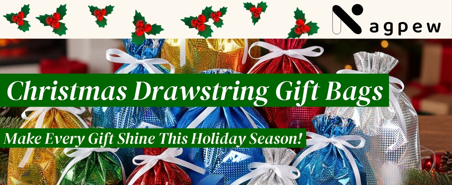 Christmas Drawstring Gift Bags
