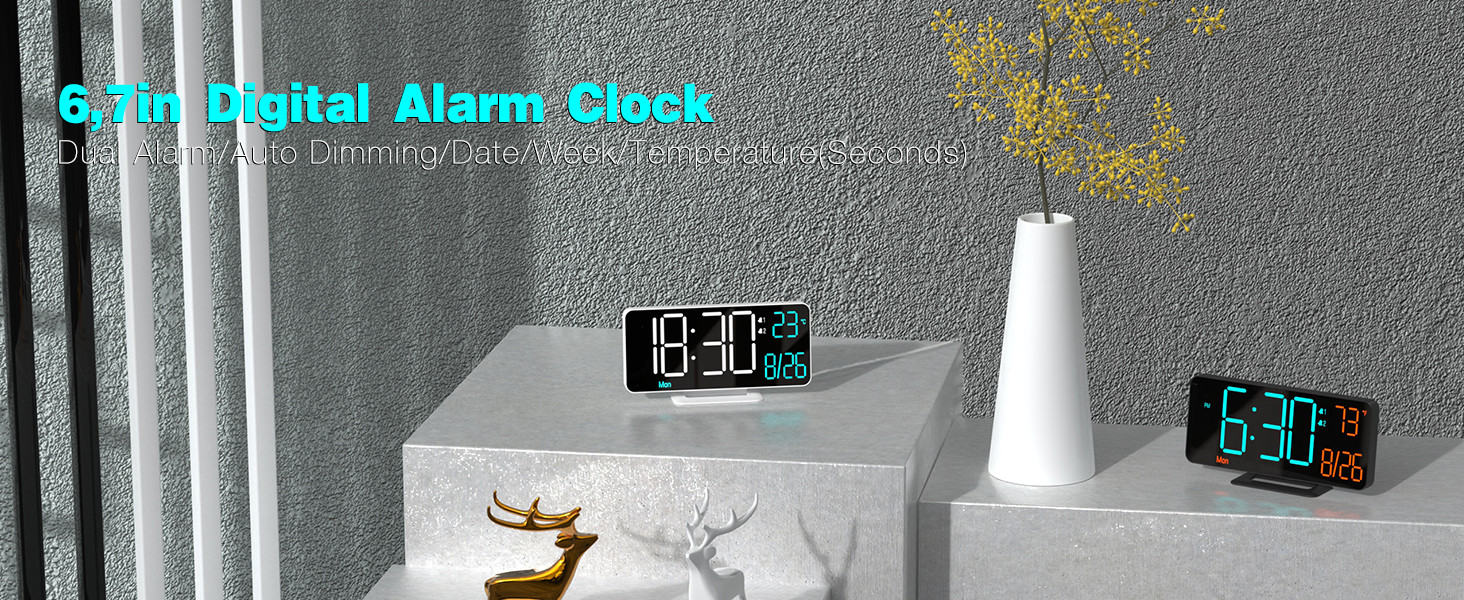 6.7in digital clock