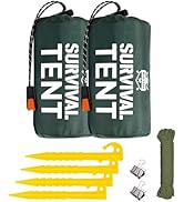 Monterra Emergency Tent, 2 Person Survival Shelter, Thermal Mylar, Waterproof, Outdoor Camping Ge...