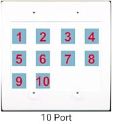 RiteAV Custom Wall Plate 10 Port, 2 Gang Flat, White/White, Choose HDMI Coax 3.5mm Banana Cat5/6 ...