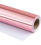 RUSPEPA Rose Gold Metallic Wrapping Paper, Mini Roll, Solid Color Paper Perfect for Wedding, Birt...