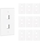 Tecmojo 2 Port Keystone Wall Plate, RJ45 Wall Plate for Keystone Jacks, Anti-slip Screw Design, W...