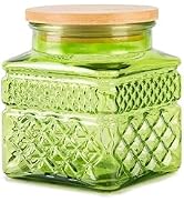 Prettidecor Glass Coffee Canister, 20.3 oz Candy Jar Sugar Jar Storage Container for Ground Coffe...