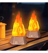 Toodour 2 Pack Outdoor Flame Lights with Bluetooth Speaker