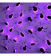 DR.DUDU 36 Pack Halloween Wall Decor Light up Spiders Window Decorations 3D Spider Stickers Remov...