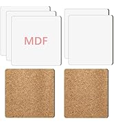 5 Pack Sublimation Hardboard Blanks with Cork Back White MDF Board Sheets with Sublimation Coatin...