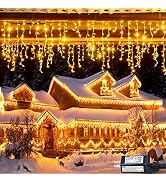 JMEXSUSS 38.8FT 400 LED Home Decoration Icicle Outdoor Lights Waterproof, Christmas Icicle Lights...