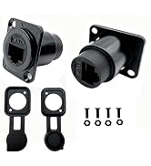Halokny 2PCS RJ45 D-Type Pass Through Connector, Ethernet LAN Panel Mount Couplerr, CAT6 Female t...