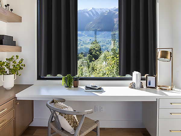 black blackout curtains for office room
