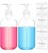 Kzeirm Clear Soap Dispenser Set of 2, Hand Soap Dispenser for Bathroom, Dish Soap Dispenser for K...