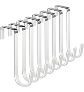 Mars-Rock Over The Door Metal Hooks with Plastic Coating 5.5" Fit 0.5" to 1 3/8" Door 8 Pcs Heavy...
