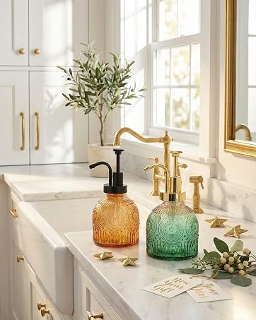 vintage glass soap dispenser