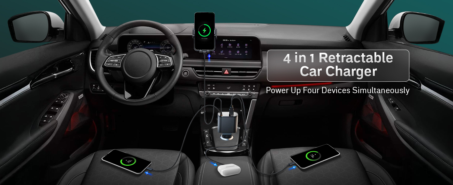 retractable car charger cargador para carro retractable phone charger