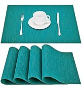 GIVERARE Placemats Set of 4, Heat-Resistant Woven Vinyl Placemat, Non-Slip Washable PVC Table Mat...