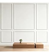 Accent Peel and Stick Wall Molding Kit - White Frame Premade Moulding Panel - Self Adhesive Board...