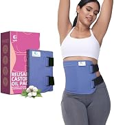 glitz Castor Oil Pack Wrap – Reusable Organic Castor Oil Packs for Liver Detox (Compress), Less M...