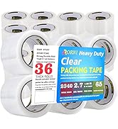 APORNI Clear Packing Tape Heavy Duty Refill Rolls Sealing Great for Packing Box Shipping and Movi...