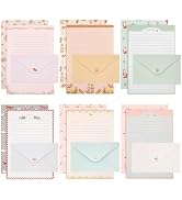 KSIWRE 54 PCS Stationery Set with Envelopes,36 Writing Paper+18 Envelopes,Cute Lined Stationery P...