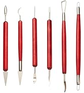 6 Pcs Clay Sculpting Tools for Air Dry & Polymer Clay, 6pc Pottery Tools Set for Modeling Clay, C...