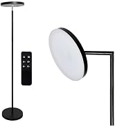 Anrotix 90-Degree Foldable LED Torchiere Floor Lamp, Super Bright 30W 3000LM, Remote Control with...