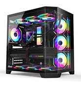RUIX OV303 ATX Mid-Tower PC Case, Pre-Installed 4 x 120mm Prism ARGB PWM Fans, USB 3.0 & Type-C P...
