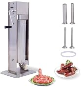 Donext 7Lb/3L Sausage Stuffer, Stainless Steel Vertical Sausage Stuffer, 2 Speeds, 4 Filling Tube...