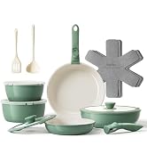 Redchef 16pcs Ceramic Pots and Pans Set Non Stick, Nonstick Ceramic Cookware Set with Detachable ...