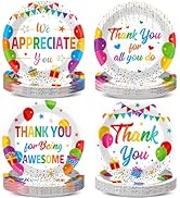 48Pcs Colorful We Appreciate You Paper Plates Thank You Party Supplies Appreciation Tableware Dis...