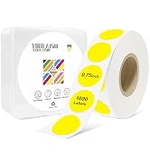 YOULAISHI 3/4 Inch Circle Dot Stickers 1000 PCS Color Coding Thermal Labels Dots Writable Printab...
