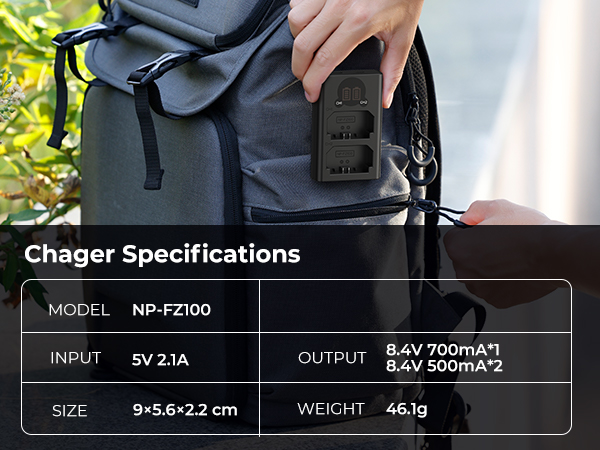 npfz100 charger specification