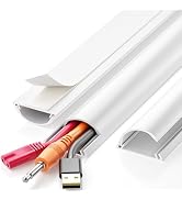 Delamu 42.5'' TV Cord Hider Kit, Wall Mounted Cable Cover Hides 2-3 Wires, Paintable Cord Managem...