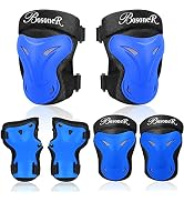 BOSONER Adult/Child Knee Pad Elbow Pads Guards Protective Gear Set for Roller Skates Cycling BMX ...