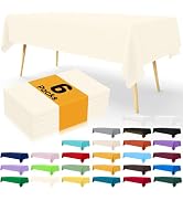 Smiry Disposable Table Cloth - 6 Pack, 54 x 108 Inch Table Cloths for Parties, Decorative Tablecl...
