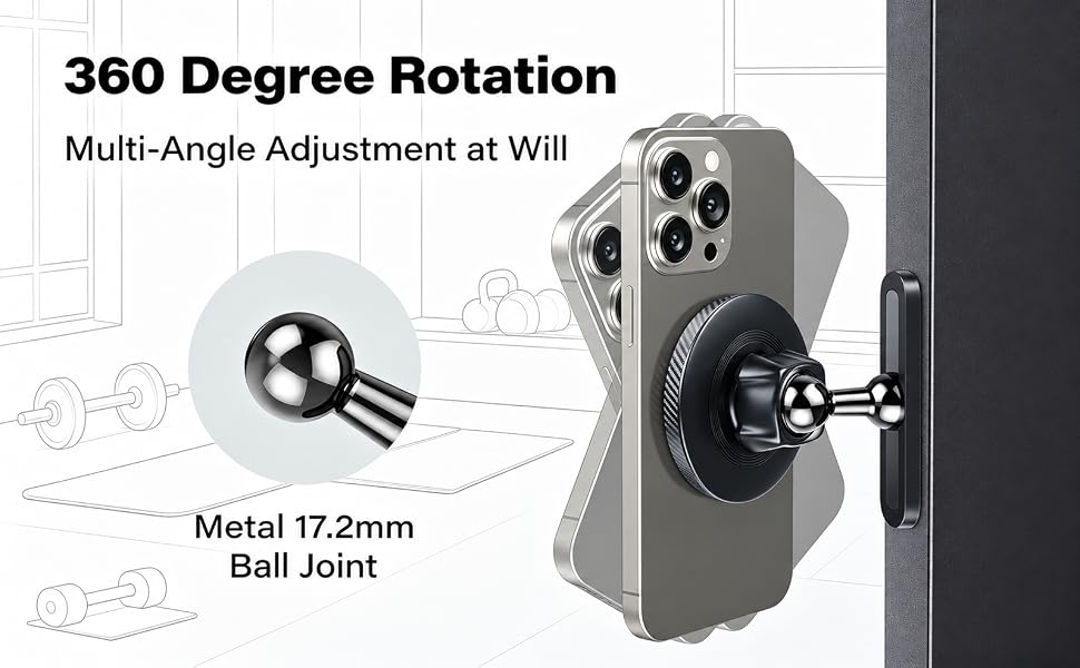 magnetic phone holder for gym