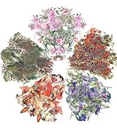 200 Pcs Floral Scrapbooking Vintage Stickers, Self-Adhesive Flowers Stickers for Journaling Card ...