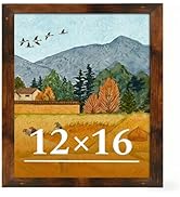 Veleclo 12x16 Picture Frame for Wall Display, 12x16 Brown Picture Frame with Shatter Resistant Pl...
