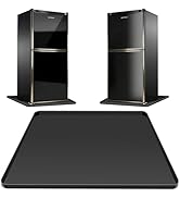 Mini Fridge Mat 24x24Inch, Under Fridge Leak Proof Drip Tray with 0.6" Raised Edge, Non-Slip Wash...