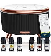 Essential Oil Diffuser for Home with 6 Essential Oils Set,500ml Diffuser with R/C 7 Colors Light ...