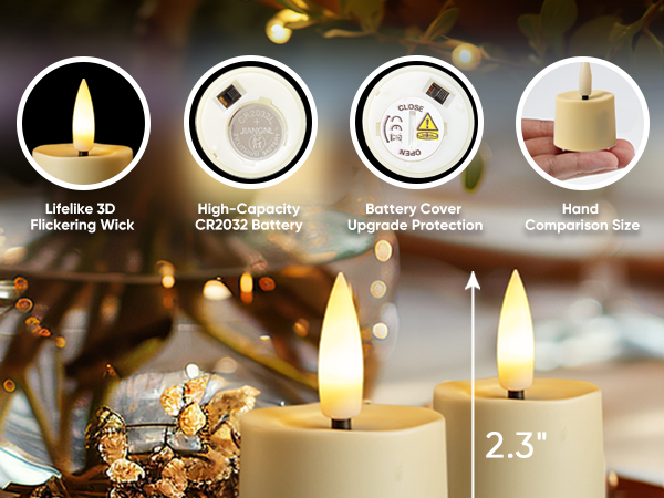 Timer Candles Flameless Tea Lights Candles Battery Operated